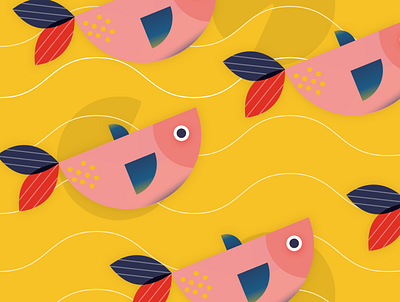 Fish pattern design illustration sketch