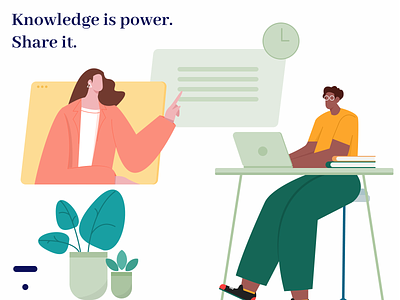 Knowledge is Power. Share it. art figma illustration vector wfh