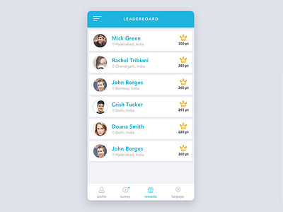 Leaderboard Design leaderboard mobile app