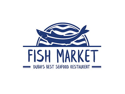 Fish Market Logo branding design graphic logo typography