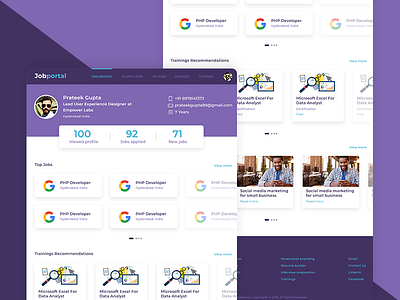 Job Portal design purple ui web
