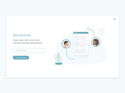 Illustrative Communication - Stay Connected app design branding design illustration on boarding product design svg ui ui design ux web design