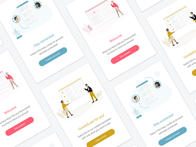 Illustrative Communication - Mobile app design design illustration mobile ui on boarding product design svg ui ui design ui design ux design ux