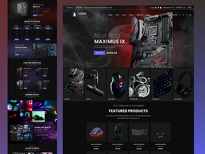 Gaming PC eCommerce Website branding design graphic design icon illustration logo typography ui ux vector