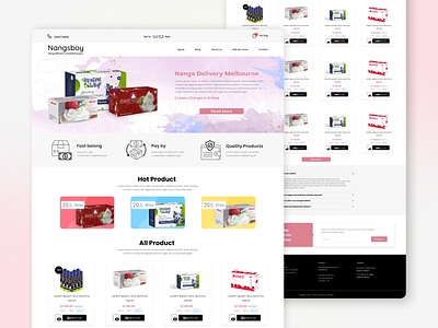 Nangsboy Cream Ecommerce Landing Page branding design graphic design icon illustration logo typography ui ux vector