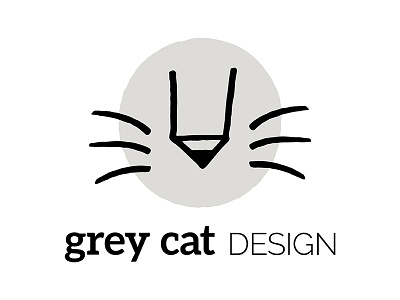 Grey Cat Design Logo branding cat design logo