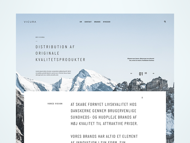 VICURA homepage web medicin layout website landingpage ux ui desktop