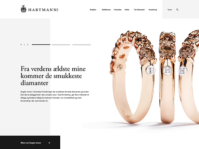 Hartmann's — Jeweller danish design desktop e commerce gallery jewellery quote slider user interface