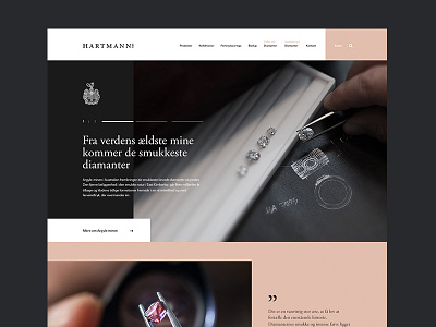 Initial layout: Hartmann's Jeweller branding danish design diamonds ecommerce flat jewellery luxury minimal quote slider uidesign ux web website