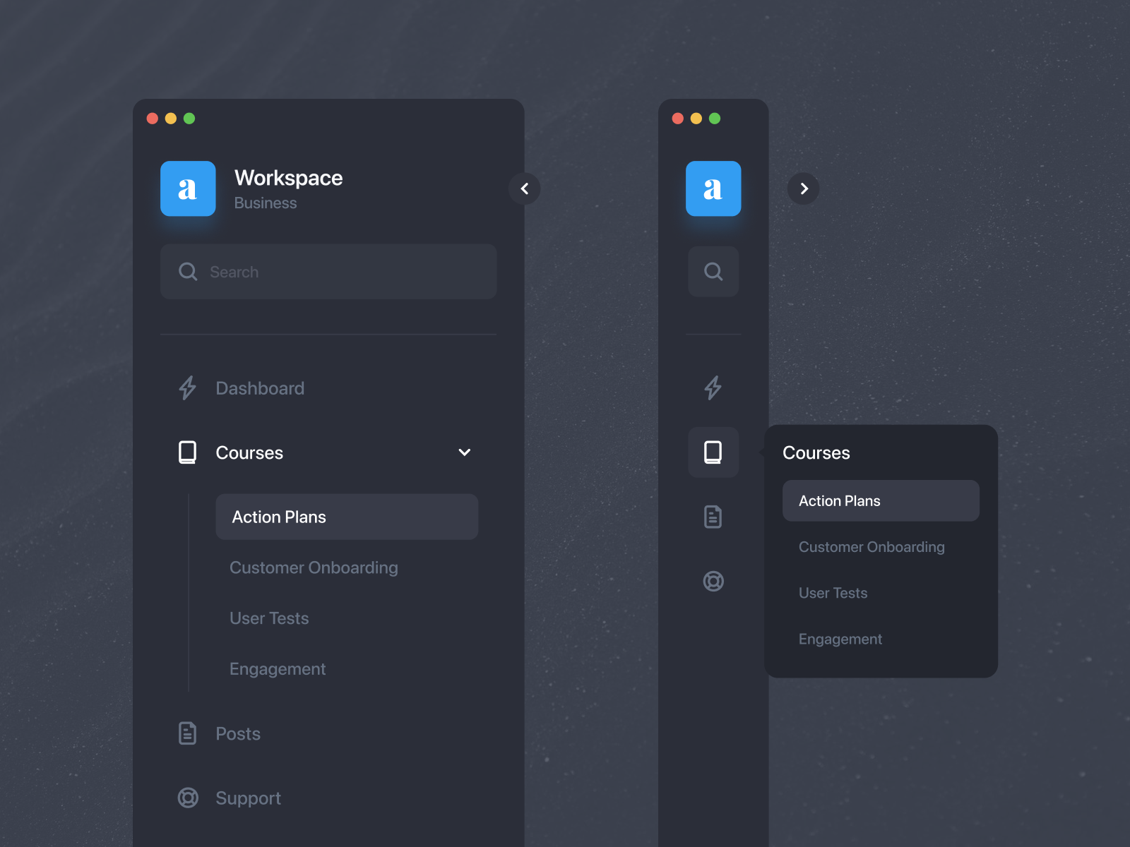 Business Courses Platform โ Sidebar DarkMode UI by Yevhen Kravchenko on ...