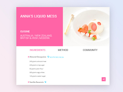 Day 009 - Recipe Card challenge daily ui elements josuecp minimalist paul flavius pink recipe card