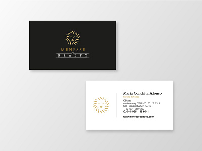 Menesse Realty - Business Card Design business card clean josh0990 josuecp lion menesse menesse condos