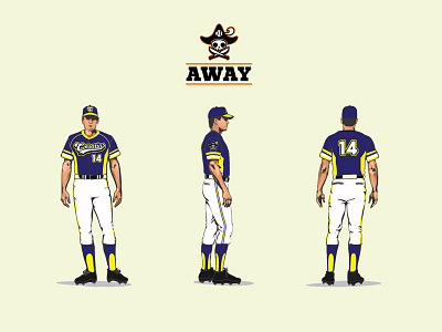 Corsarias - Away Team away team away team design corsarias corsarias cozumel corsarias uniform joshy yellow josuecp softball softball design softball uniform uniform design