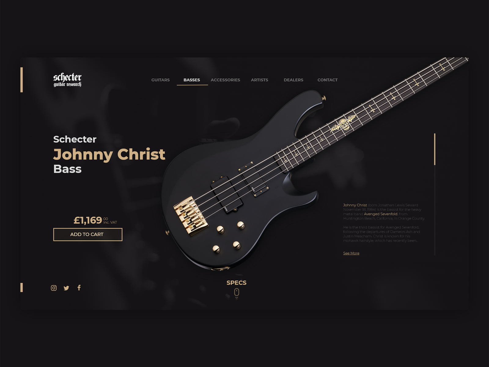 schecter johnny christ bass