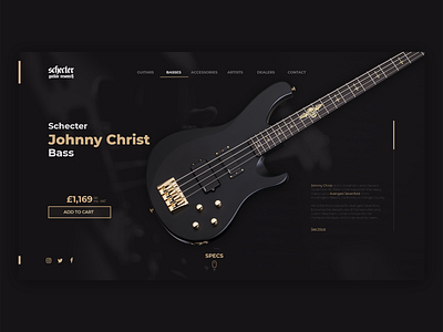 DailyUI #003 - Landing Page bass guitar dailyui design johnny christ landing page schecter shop ui ux