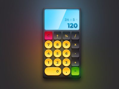 DailyUI #004 - Calculator calculator colorful dailyui dailyui 004 design old shiny ui ux