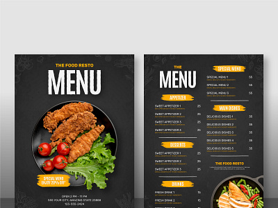 FOOD MANU banner business flyer corporate flyer flyer design food flyer graphic design social media post