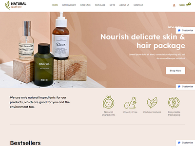 Beauty Products Store website design
