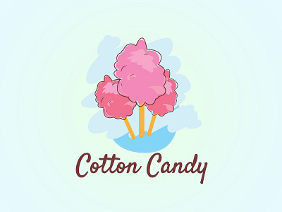 Cotton Candy Logo candy cottoncandy food illustrator logo pink real sweet vector yummy