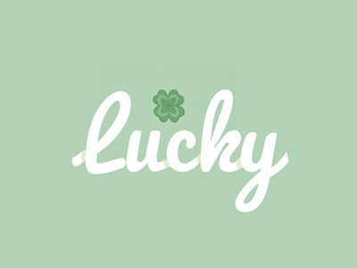 Lucky flat green illustration logo luck mark.lucky.leaf psd white