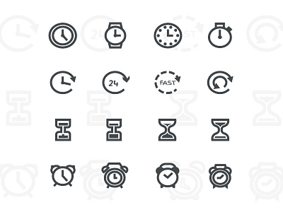 Flat Clock Icons
