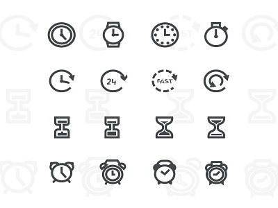 Flat Clock Icons