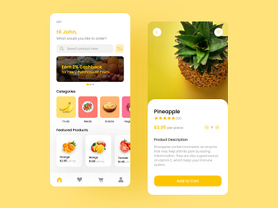 Online Grocery Mobile App app design ui ux