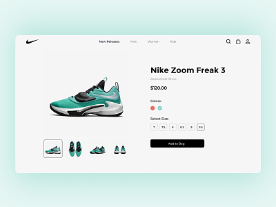 Nike Product Detail Page app design ui ux
