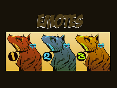 Twitch Emotes animalwildlife bronze clean commission digitalart emotes expression fox gold levels lineart logostickers pretty prime promotional silver twitch