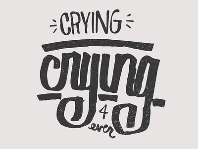 It's Okay 2 B Sad crying design hand drawn hand lettering illustration rough sketch texture