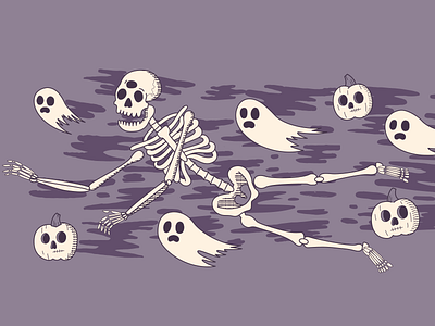 Spook Crew design ghosts illustration jack o lantern skull vector texture