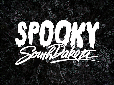 Spooky South Dakota color design hand lettering illustration south dakota spooky vector