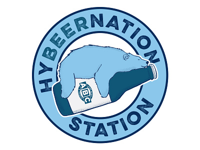HyBEERnation... get it? bear beer blue craft beer illustration sketch