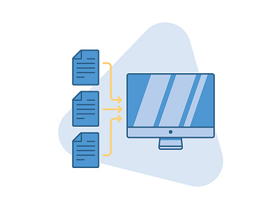 Streamlined and Paperless computer documents flat icon paperless shadows streamlines vector