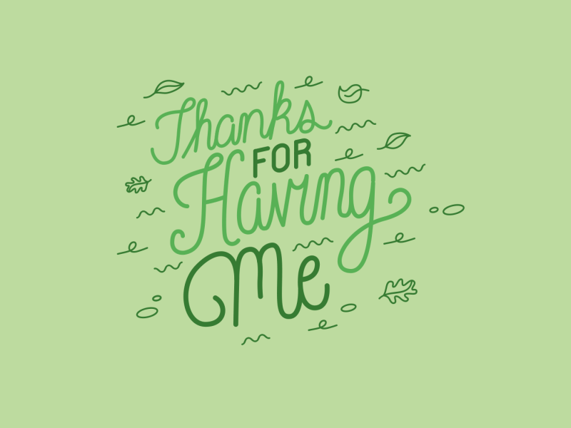 Thank you note after effects animated lettering animation gif hand lettering leaves new job