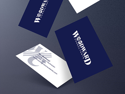 Woodward business cards air conditioning branding business card design business cards logo mark monogram refrigeration w wind