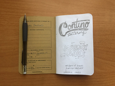 Continotes contino drawing field notes hand lettering lascaux caves notes sketch