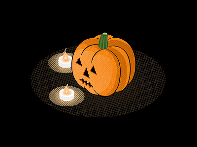 Jack-o-lantern autumn candle half tone halloween haunted jack o lantern october pumpkin spooky