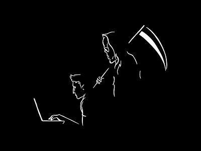 It Watches angel of death computer grim reaper halloween highlights negative space reaper shadow skull spooky
