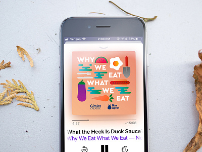 Why We Eat What We Eat blobs carrot cover art egg eggplant hot dog podcast shovel watermelon