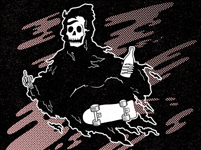 Shred 'til Dead 40oz 40s grim reaper reaper shred skateboard