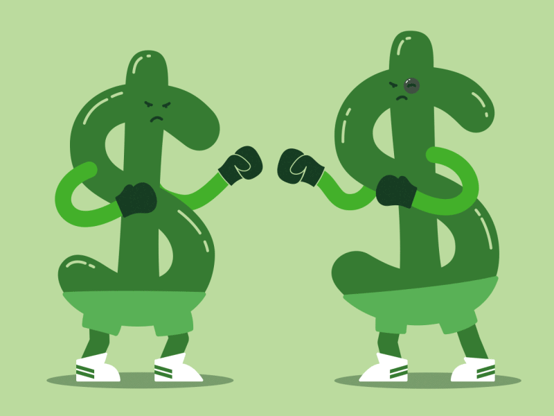 Boxing Bucks animation anthropomorphic boxers boxing bruise character animation dollar signs punch sneakers