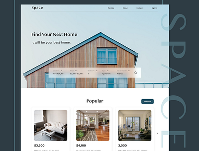 Rental Home Website design typography ui ux