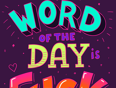 WORD OF THE DAY digital hand lettering ipad procreate self care venting