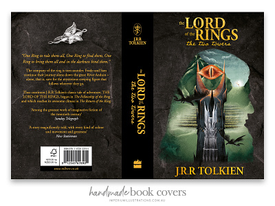 'LOTR The Two Towers' Book Cover Design book cover book design cover art digital art graphic design illustration packaging