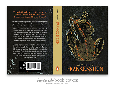 'Frankenstein' Book Cover Design book cover book design cover art design digital art graphic design illustration packaging