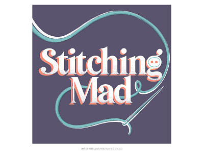 'Stitching Mad' Podcast Cover Art branding cover art cover design illustration lettering podcast podcast art podcast artwork podcast branding podcast cover