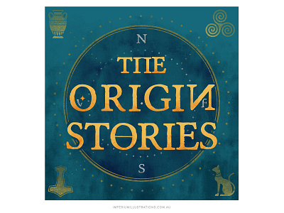 'The Origin Stories' Podcast Cover Art cover art cover design design illustration lettering podcast podcast art podcast artwork podcast branding podcast cover podcast logo visual identity