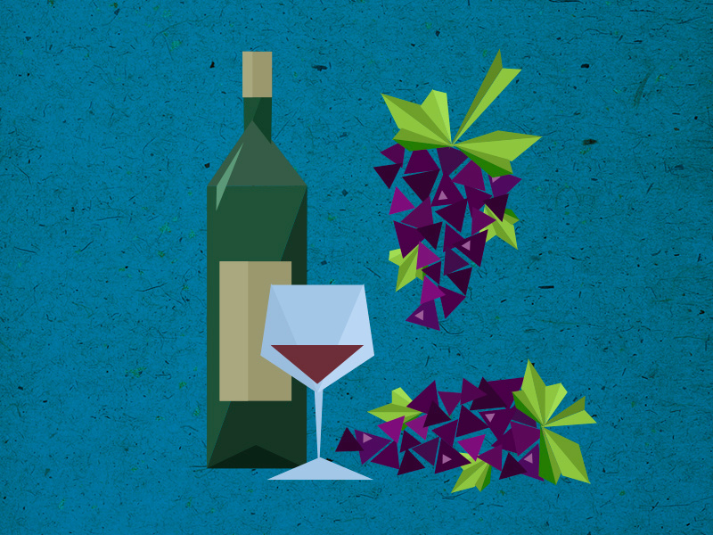 topic: wine illustration topics poster disussion evenings otvarac opener triangles
