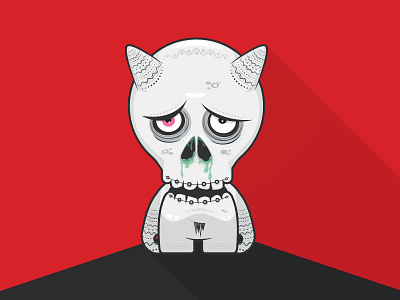 Brat Skull / Serie Mocos brat illustration mascot sad skull vector white